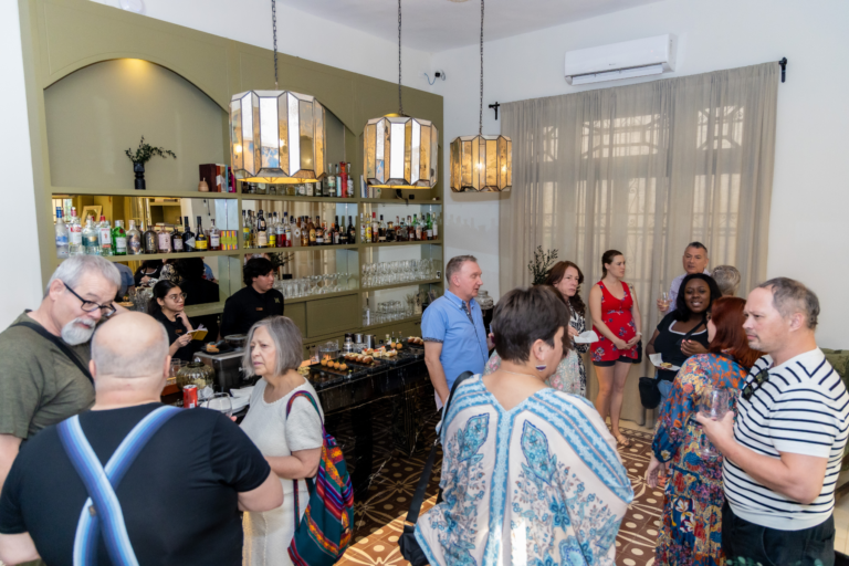 Expatsi scouting trip guests at a welcome reception in Merida Mexico