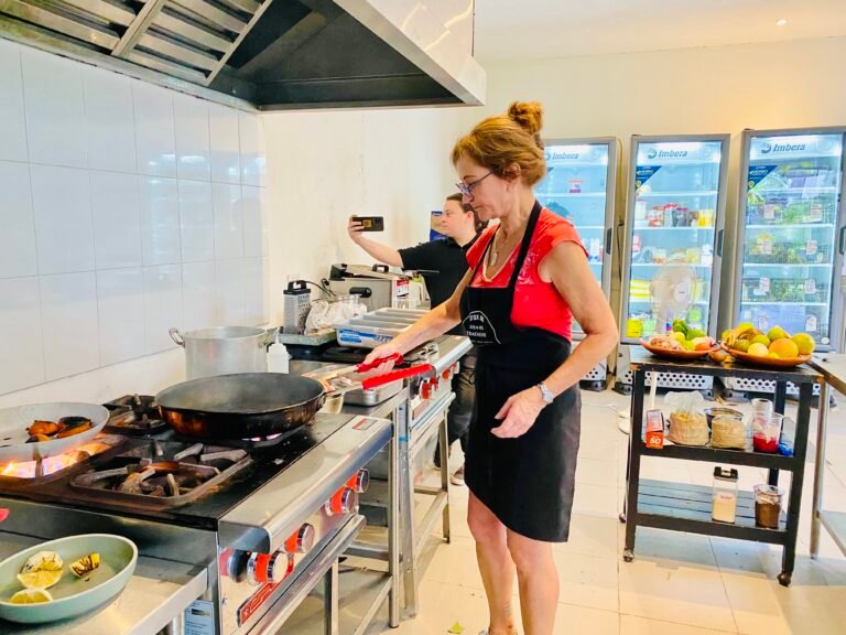 Woman taking a cooking class at Merida Santiago Hotel Boutique in Merida Mexico